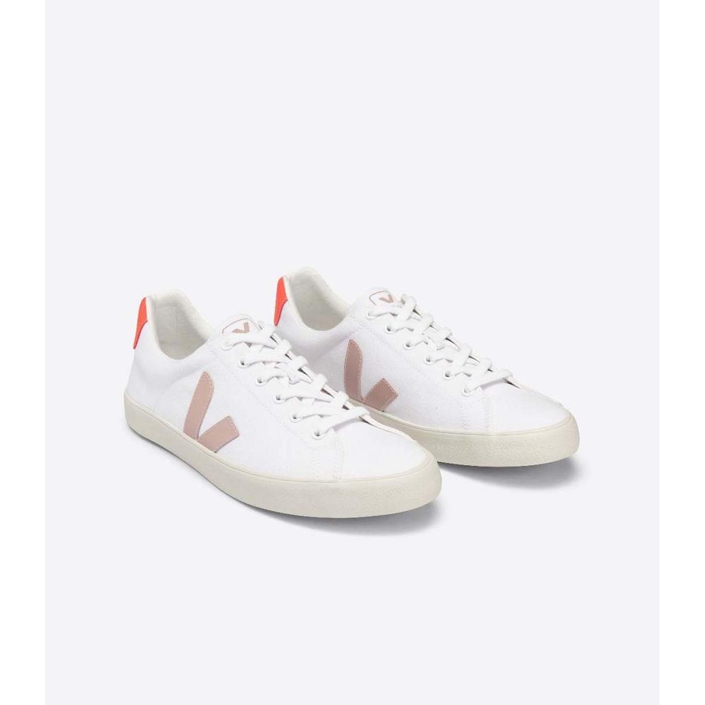 Women's Veja ESPLAR SE CANVAS Sneakers White/Orange | SG 605YXF